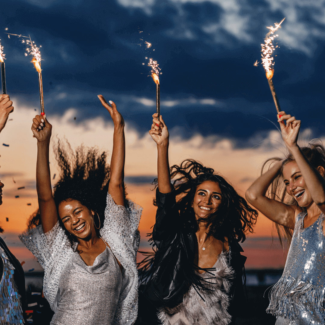 Friends Celebrating with VIP Bottle Sparklers | Celebration Sparklers